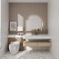 Aluvo Curved Slats Cream Waterproof Wall Panel
