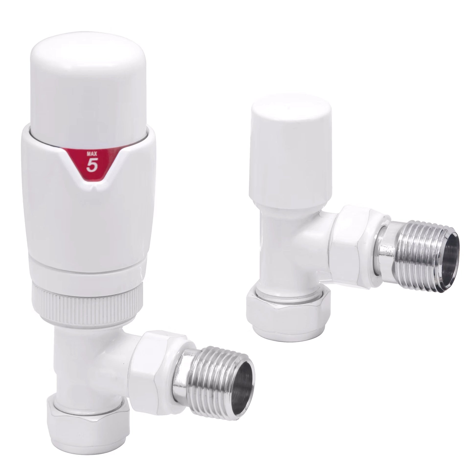 TRV with Lockshield Thermostatic Angled Radiator Valves 15mm