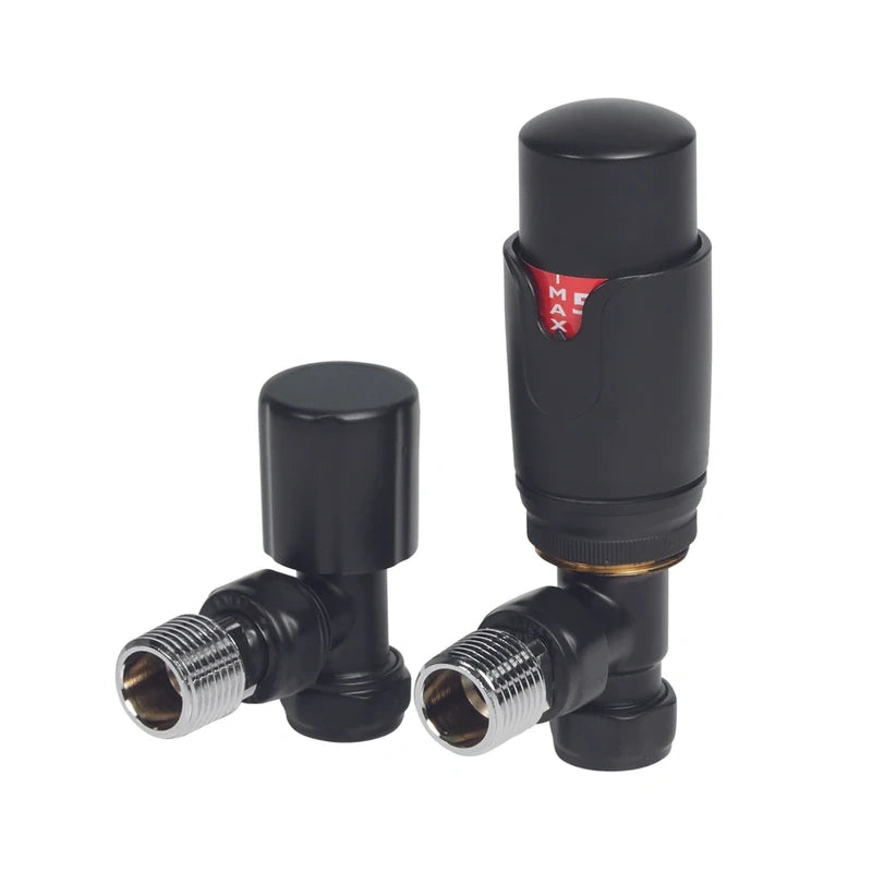 TRV with Lockshield Thermostatic Angled Radiator Valves 15mm
