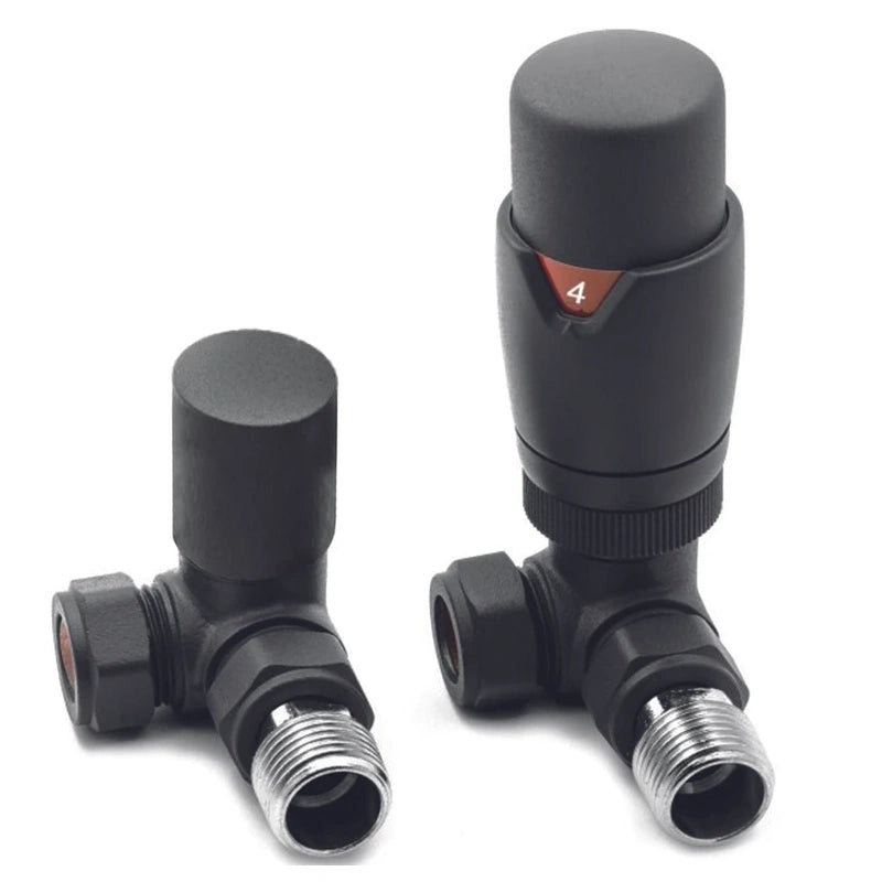 TRV with Lockshield Thermostatic Corner Radiator Valves 15mm