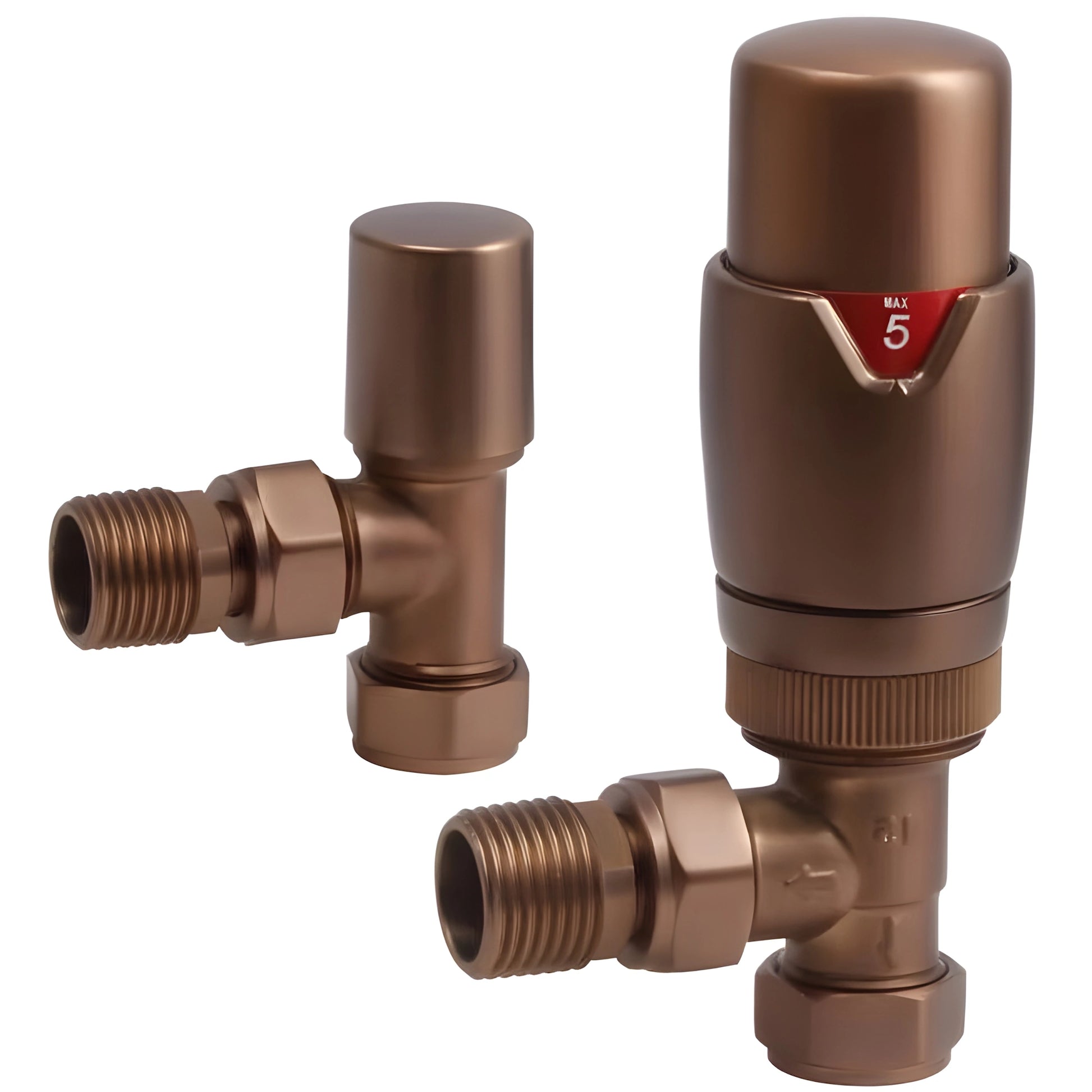 TRV with Lockshield Thermostatic Angled Radiator Valves 15mm