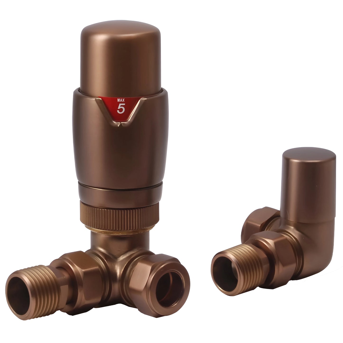 TRV with Lockshield Thermostatic Corner Radiator Valves 15mm