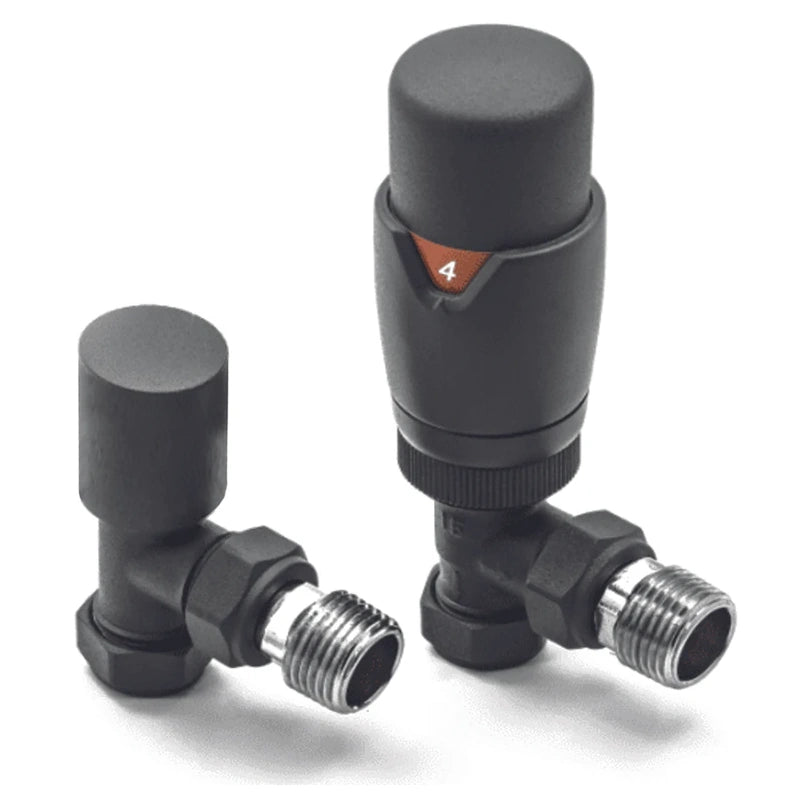 TRV with Lockshield Thermostatic Angled Radiator Valves 15mm