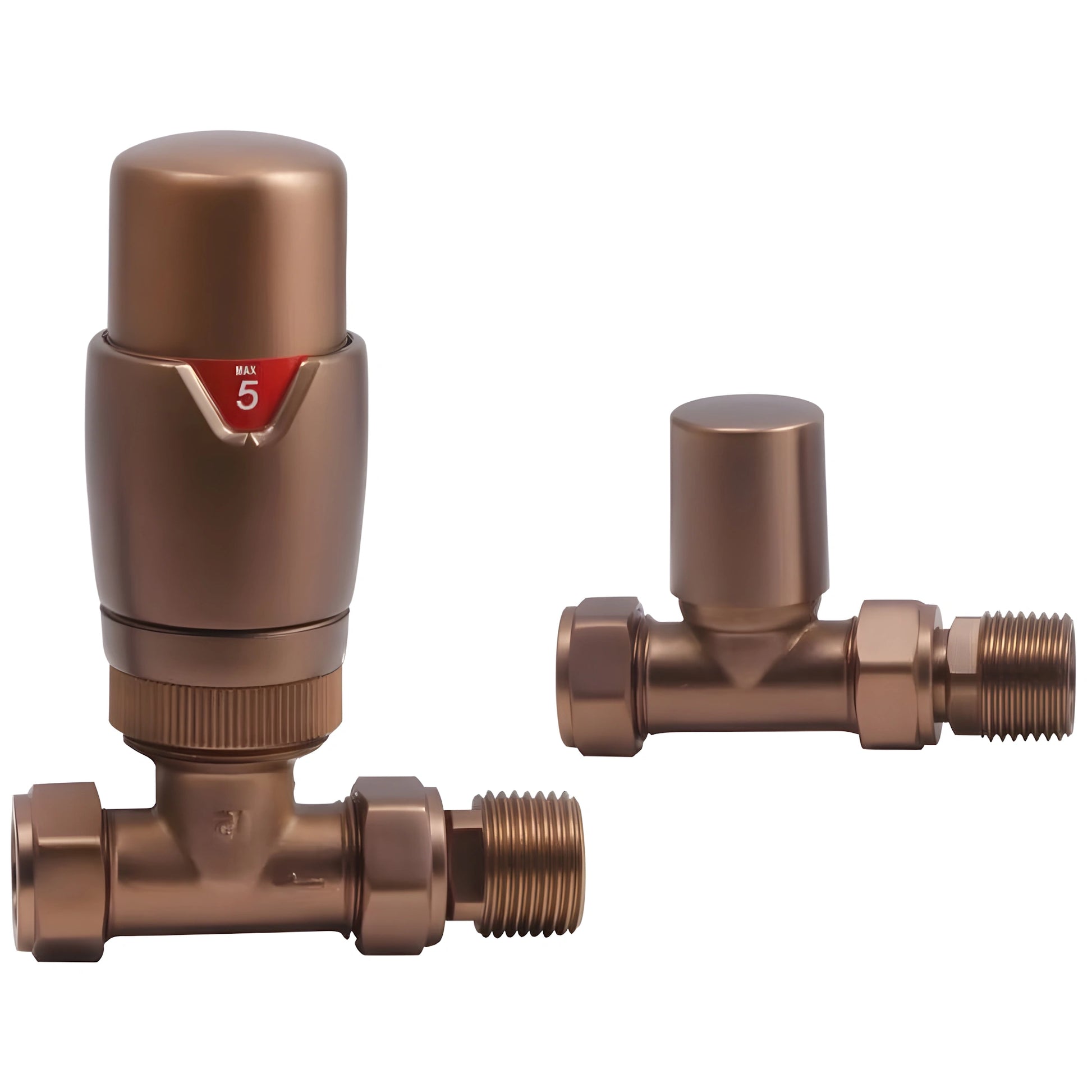 TRV with Lockshield Thermostatic Straight Radiator Valves 15mm