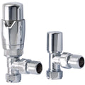 Conserv8 TRV Chrome with Lockshield Thermostatic Angled Radiator Valve 15mm