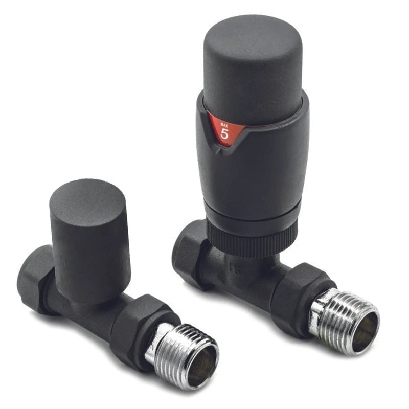 TRV with Lockshield Thermostatic Straight Radiator Valves 15mm