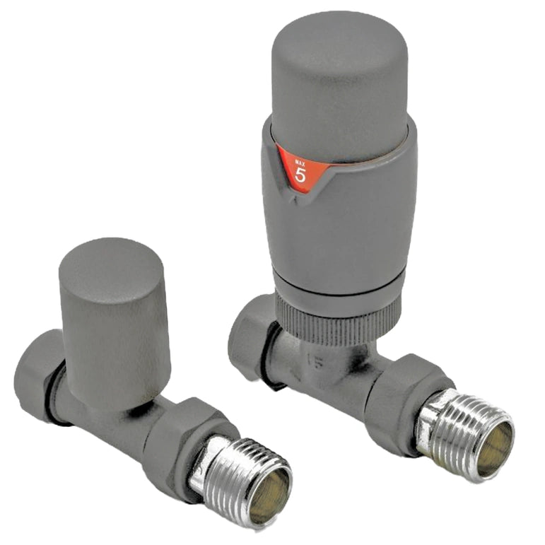 TRV with Lockshield Thermostatic Straight Radiator Valves 15mm