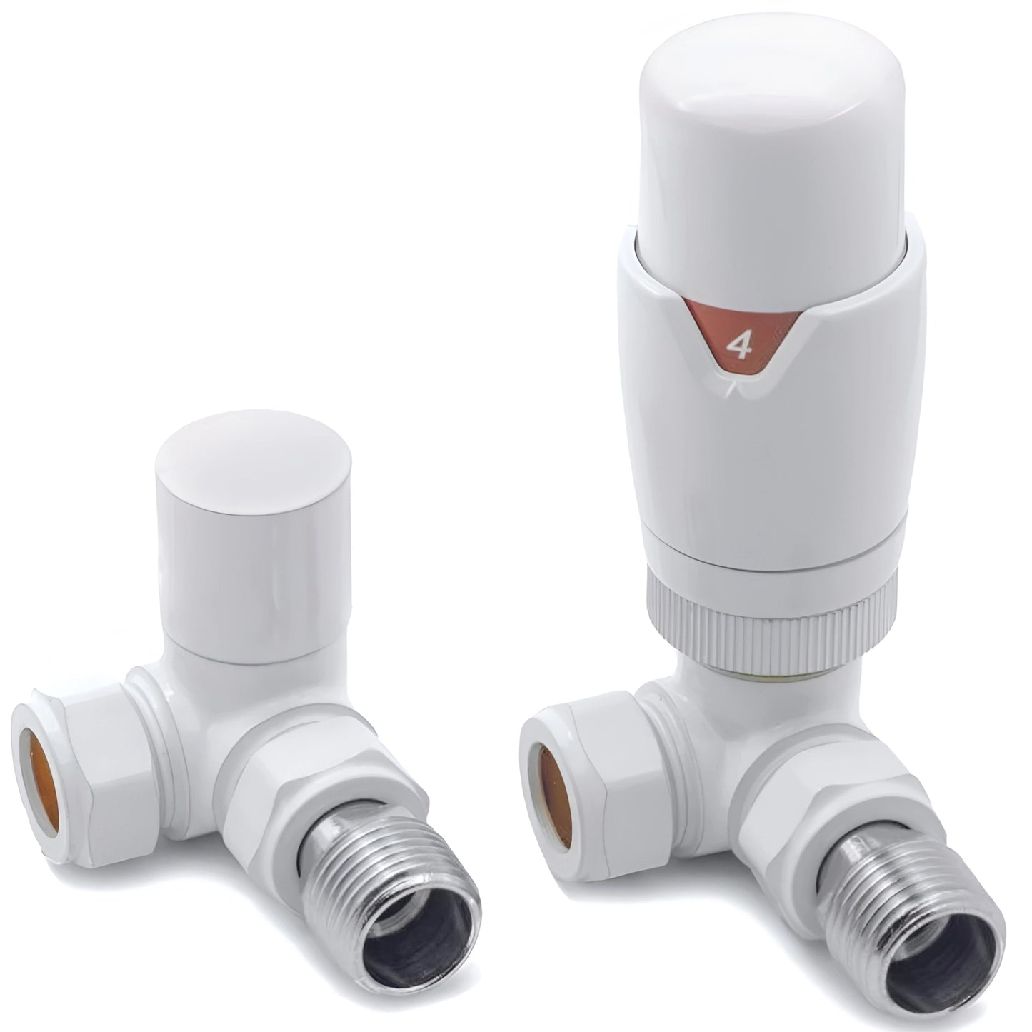 TRV with Lockshield Thermostatic Corner Radiator Valves 15mm