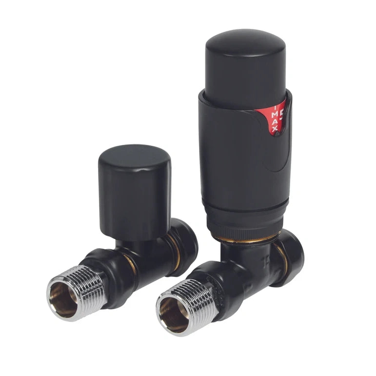 TRV with Lockshield Thermostatic Straight Radiator Valves 15mm