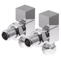 Square Chrome Manual Angled Radiator Valves 15mm