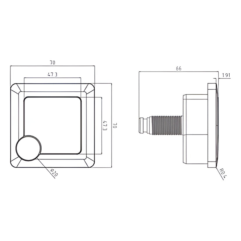 Square Brushed Brass Dual Flush Push Button & Plate