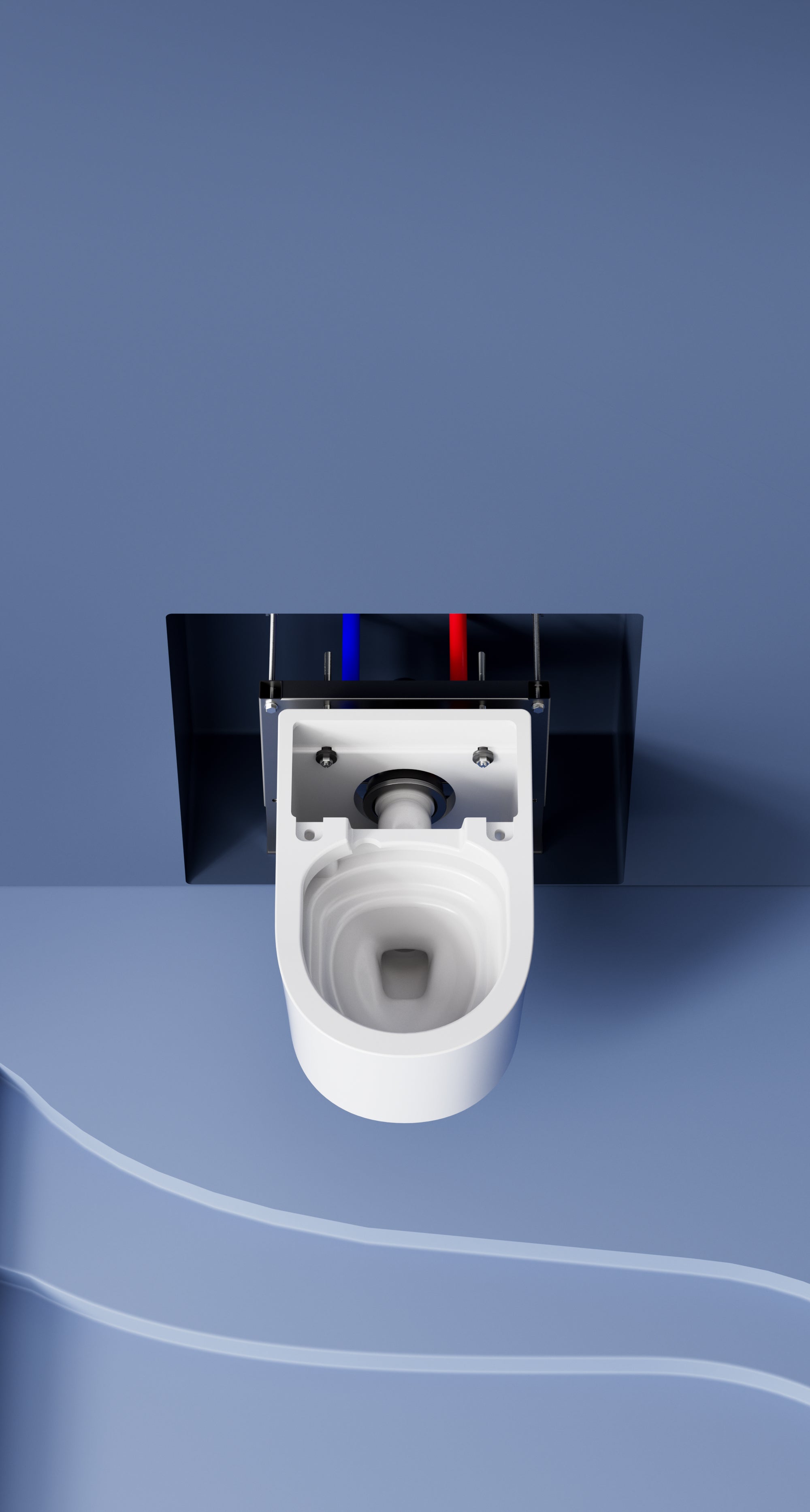 Aoi Shima Blue Stripe Japanese Style Smart Toilet & Bidet (Wall Hanging)