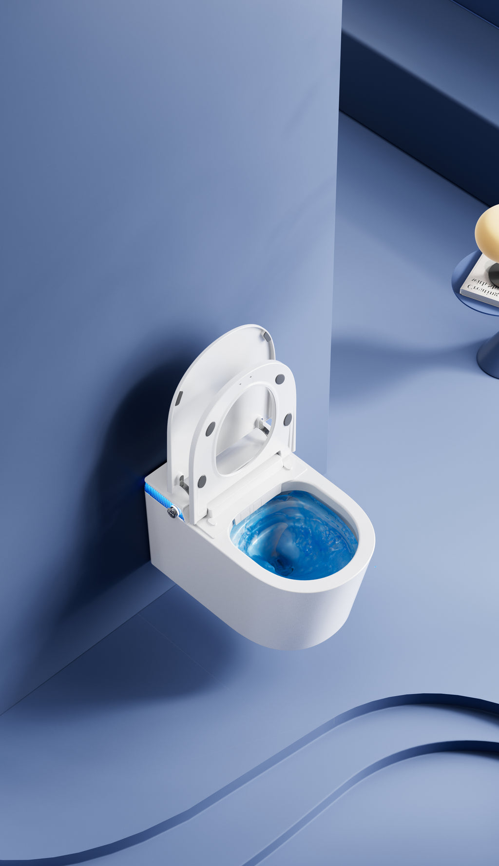 Aoi Shima Blue Stripe Japanese Style Smart Toilet & Bidet (Wall Hanging)