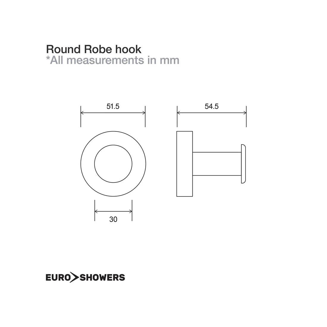 Euroshowers Round Robe Hook