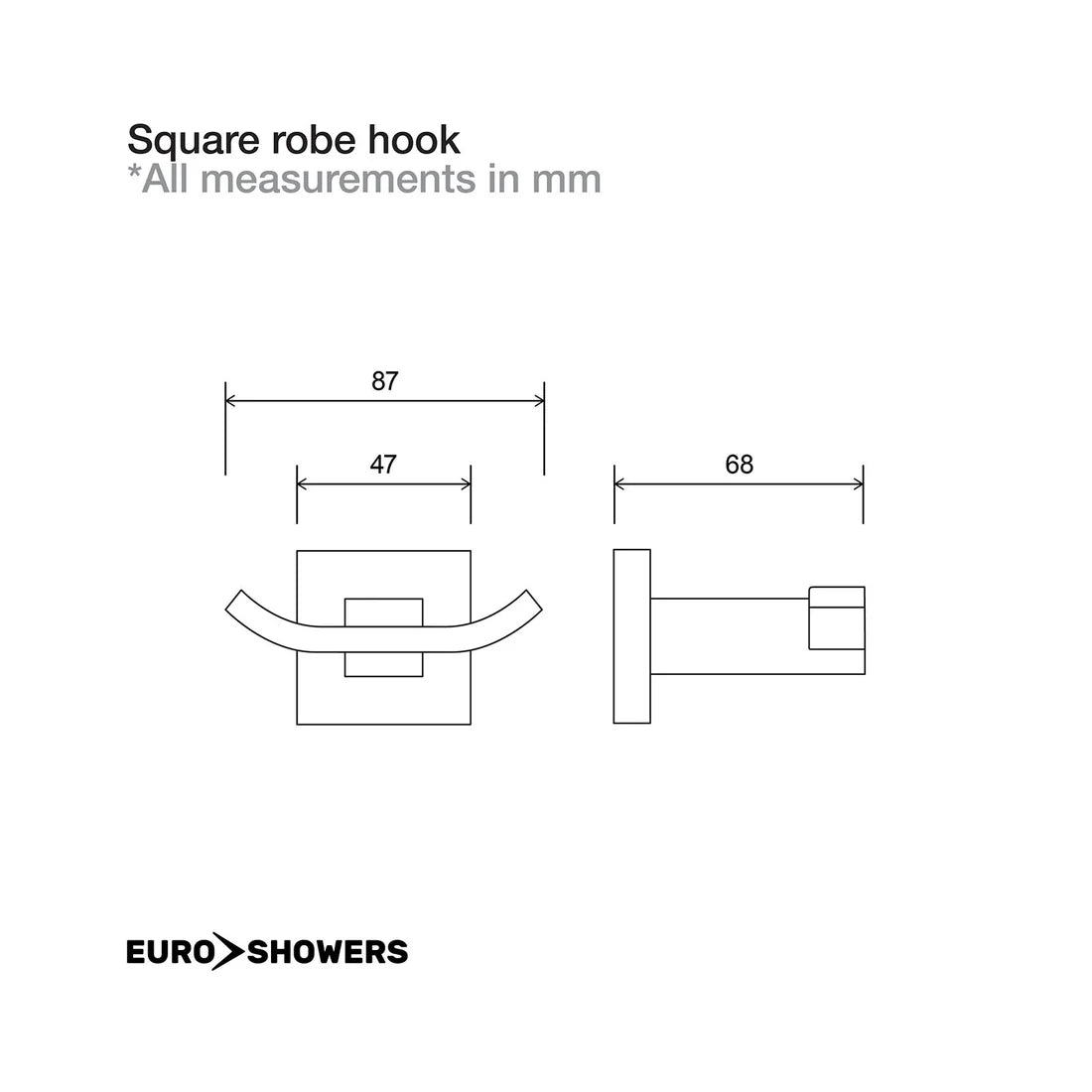 Euroshowers Square Robe Hook