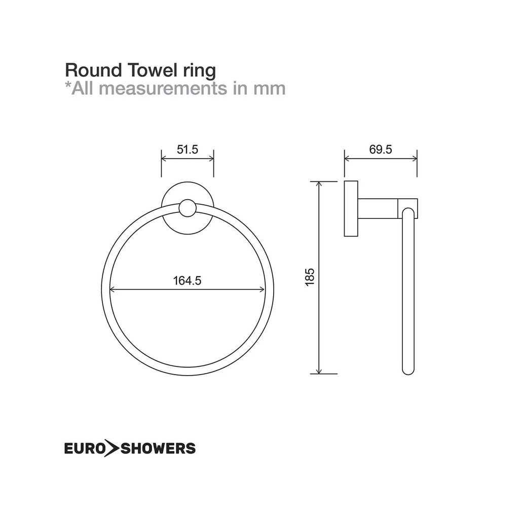 Euroshowers Round Towel Ring