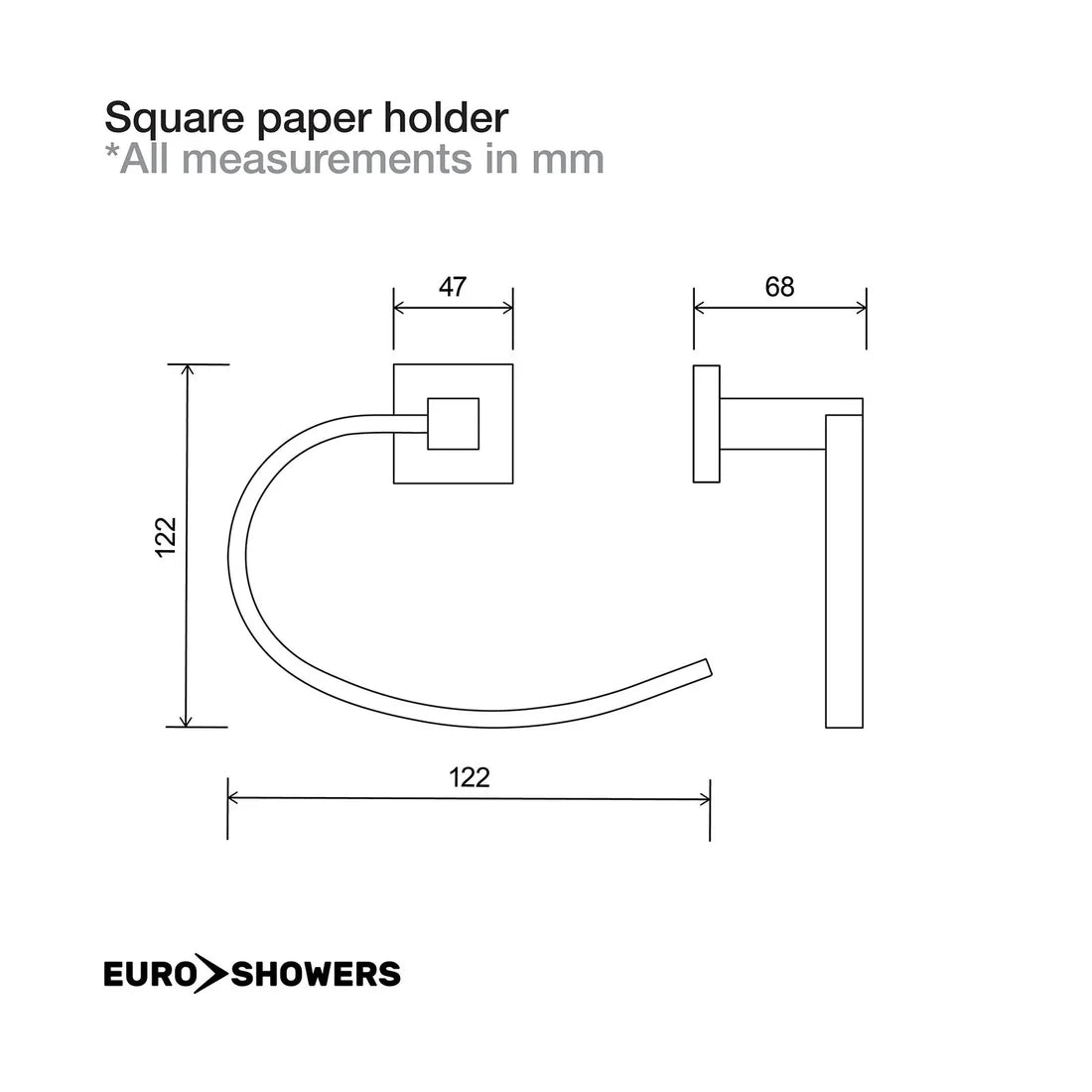 Euroshowers Square Toilet Roll Holder
