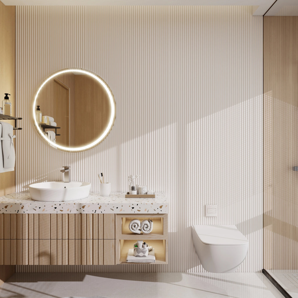 Aluvo Half Round White Waterproof Wall Panel
