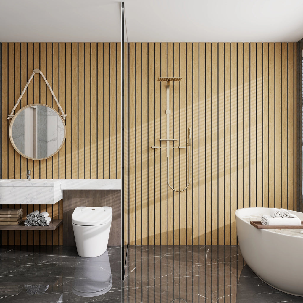 Aluvo 3 Slats Natural Oak Waterproof Wall Panel
