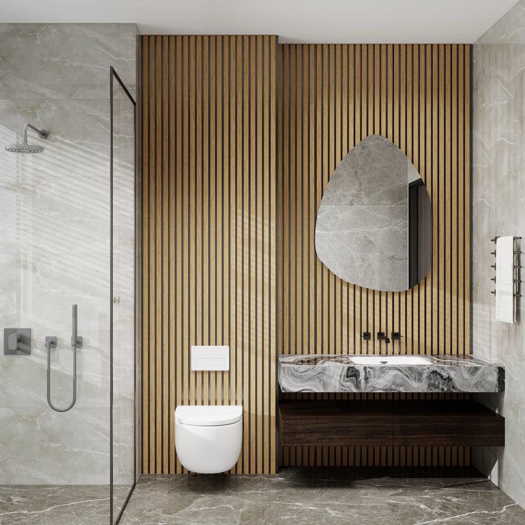 Aluvo 6 Slats Natural Oak Waterproof Wall Panel