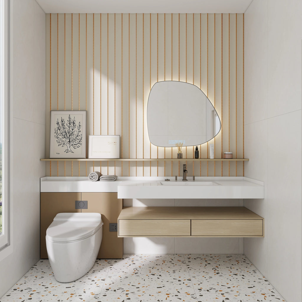 Aluvo Curved Slats White Waterproof Wall Panel