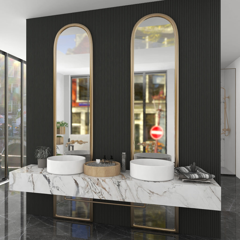 Aluvo Half Round Black Waterproof Wall Panel