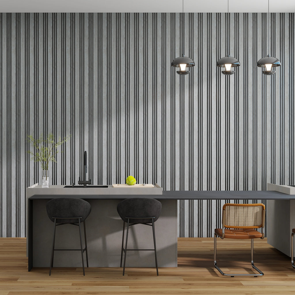 Aluvo LS Slats Grey Oak Waterproof Wall Panel