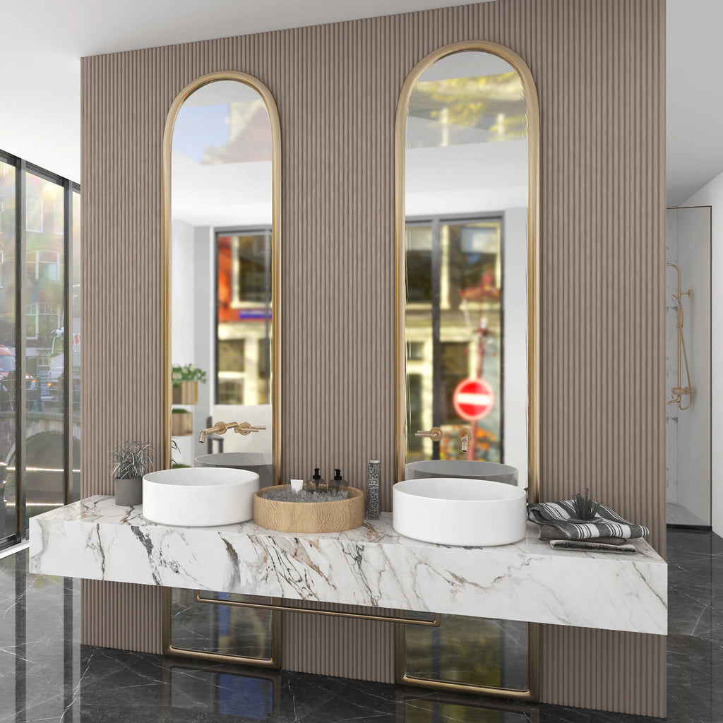Aluvo Half Round Taupe Waterproof Wall Panel