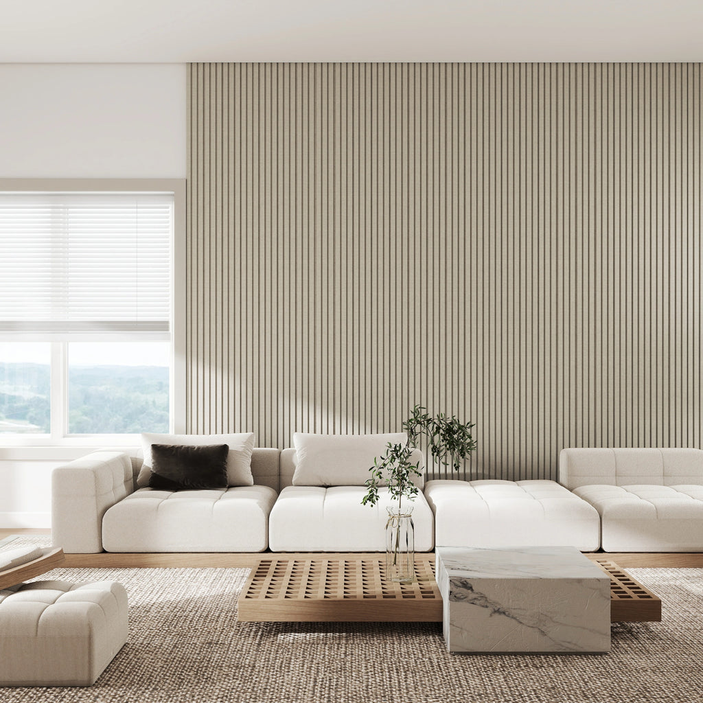 Aluvo Weave Slats Beige Waterproof Wall Panel