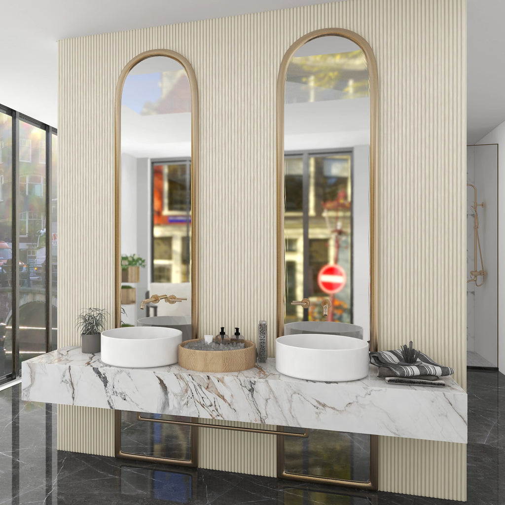Aluvo Half Round Cream Waterproof Wall Panel