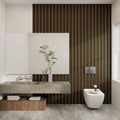 Aluvo Curved Slats Taupe Waterproof Wall Panel
