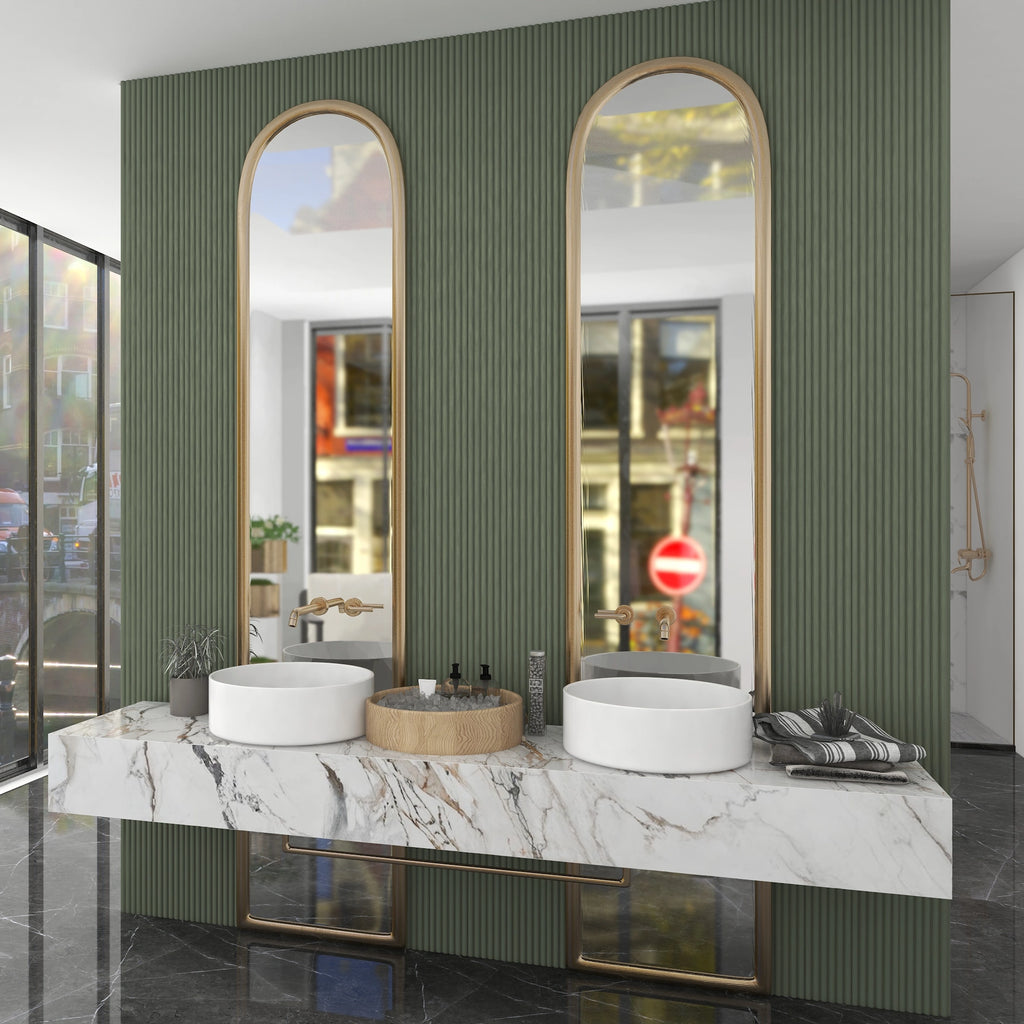 Aluvo Half Round Duck Egg Green Waterproof Wall Panel