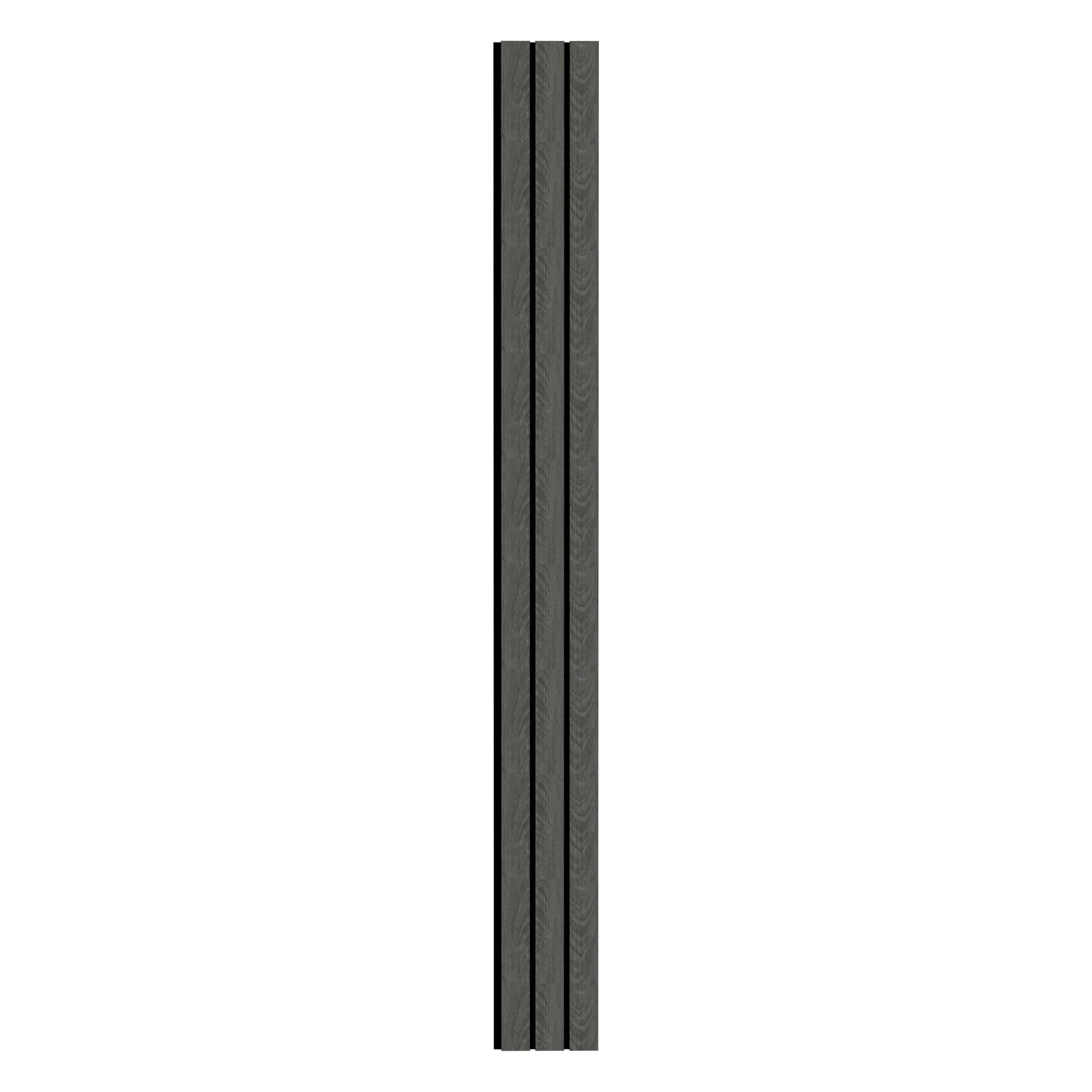 Aluvo 3 Slats Black Wood Waterproof Wall Panel