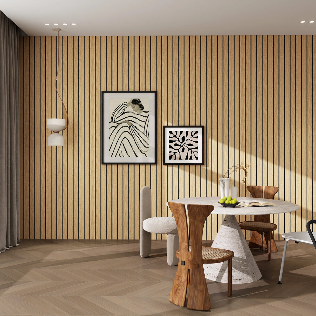 Aluvo 3 Slats Natural Oak Waterproof Wall Panel