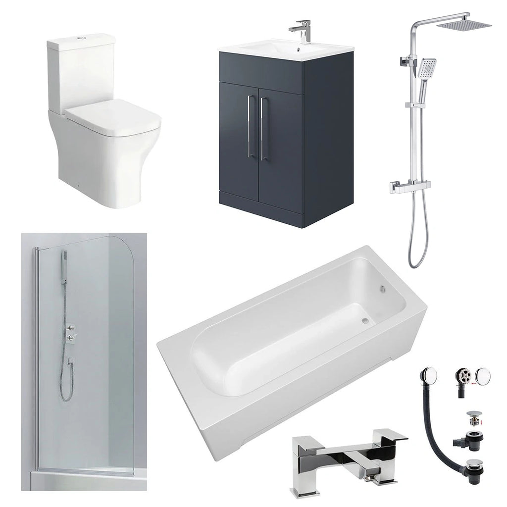Intro Complete Shower Bath Suite with Vanity Unit