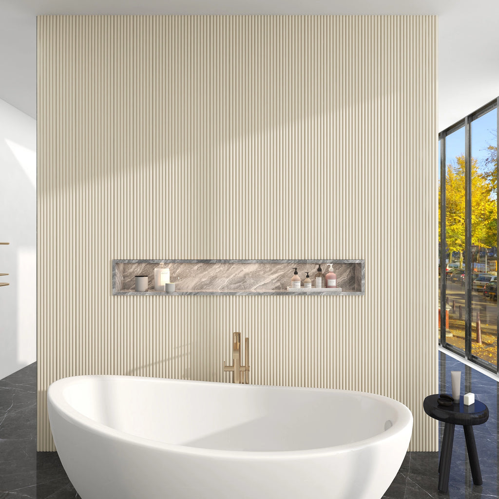 Aluvo Half Round Cream Waterproof Wall Panel