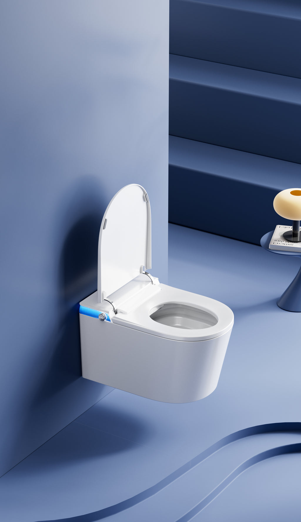 Aoi Shima Blue Stripe Japanese Style Smart Toilet & Bidet (Wall Hanging)