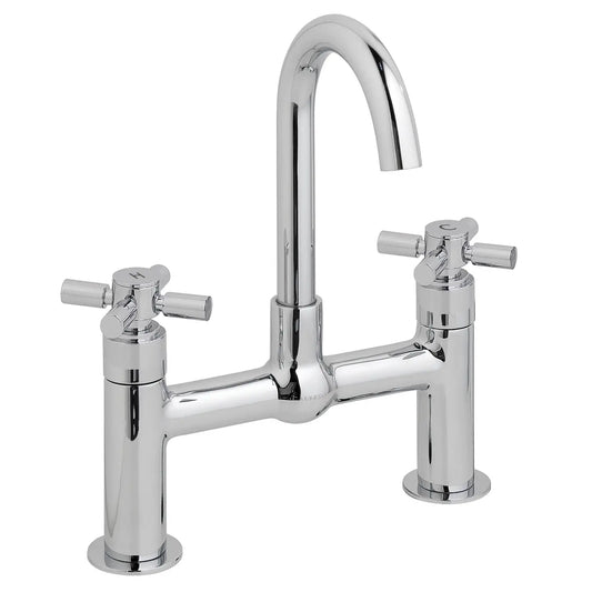 Yukka Brooklyn Chrome Bath Filler Tap Pillar Mounted