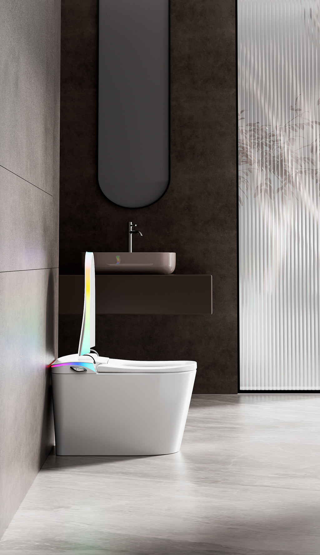 Niji Shima Rainbow Stripe Japanese Style Smart Toilet & Bidet