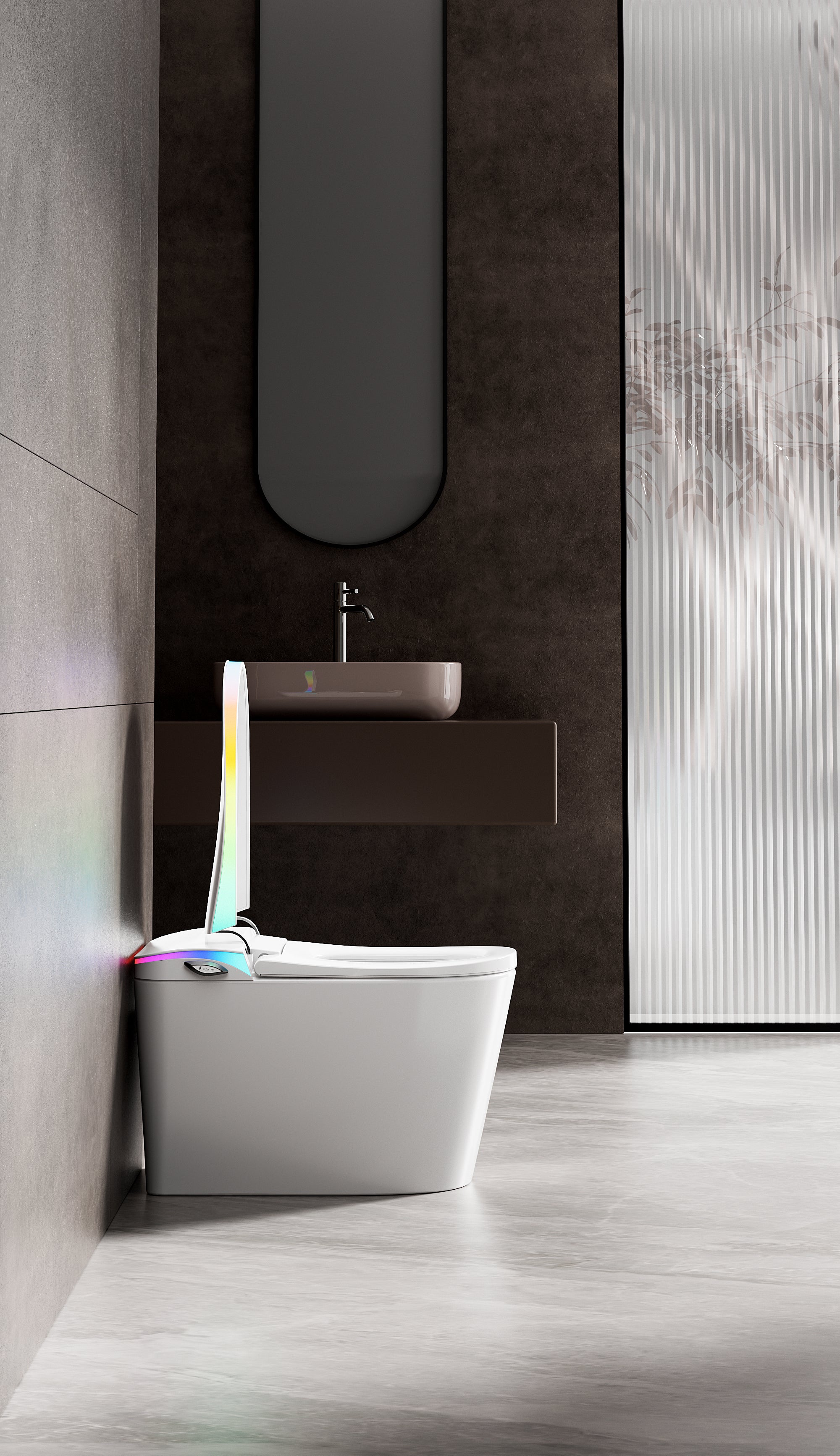 Niji Shima Rainbow Stripe Japanese Style Smart Toilet & Bidet