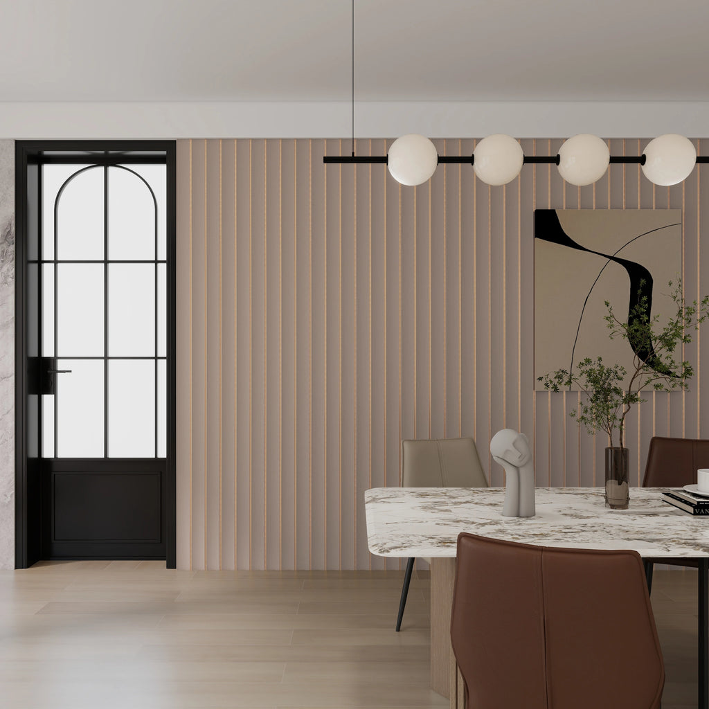 Aluvo Curved Slats Cream Waterproof Wall Panel