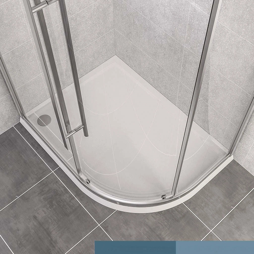 Vantage Plan F White Offset Quadrant Low Profile Shower Tray