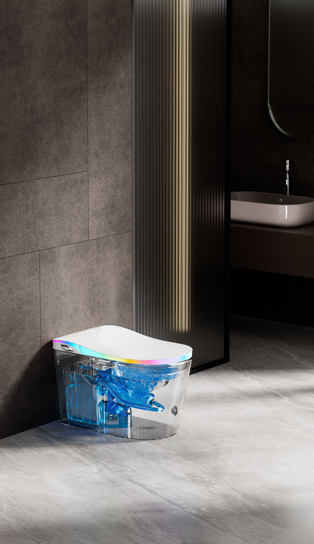 Niji Shima Rainbow Stripe Japanese Style Smart Toilet & Bidet