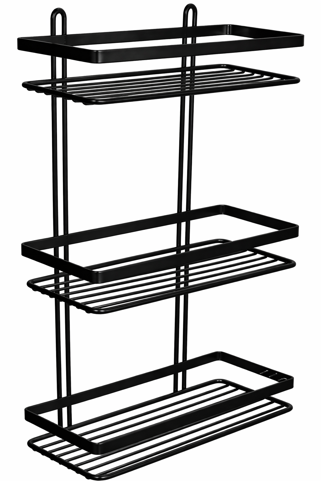 Euroshowers Satina Black Stainless Steel Wire Basket - Triple Rectangle