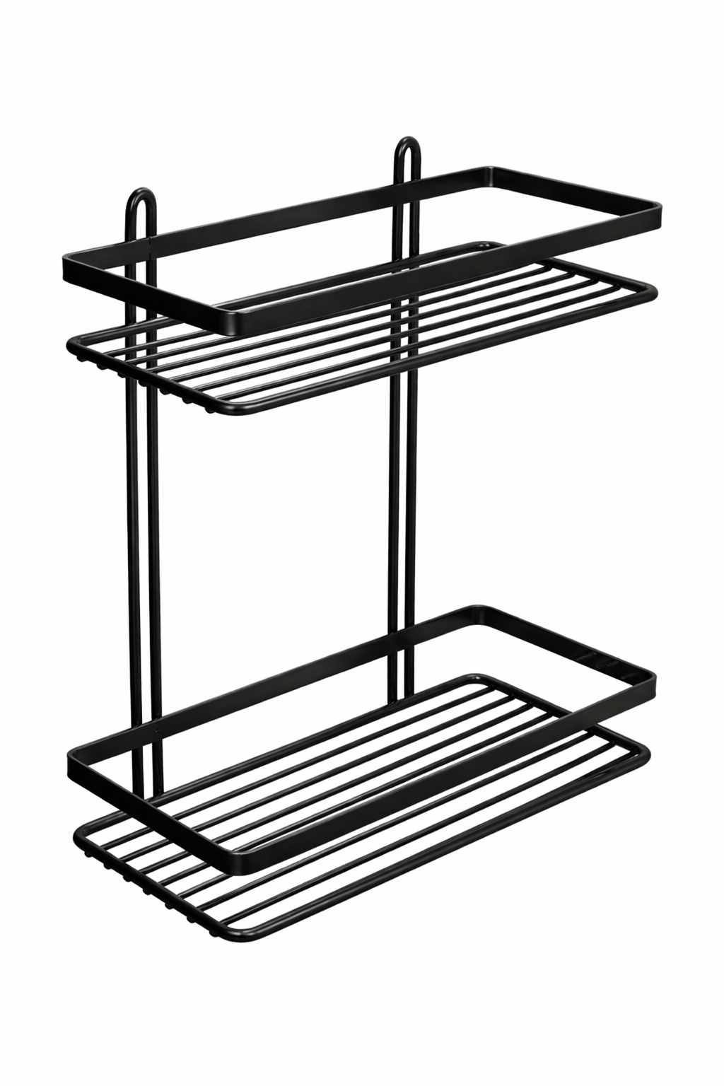 Euroshowers Satina Black Stainless Steel Wire Basket - Double Rectangle