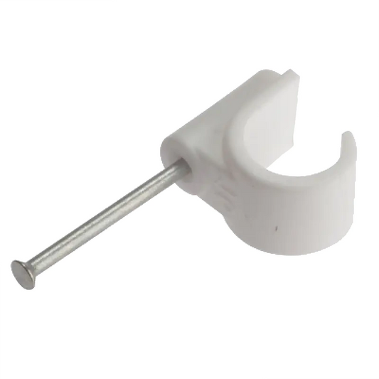 Forgefix Masonry Box of 100 Nail Pipe White Clip 16mm