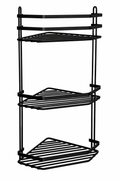 Euroshowers Satina Black Stainless Steel Wire Basket - Triple Corner