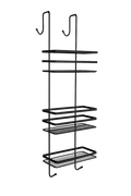 Euroshowers Satina Black Stainless Steel Wire Basket - Hanging Cubicle Tidy