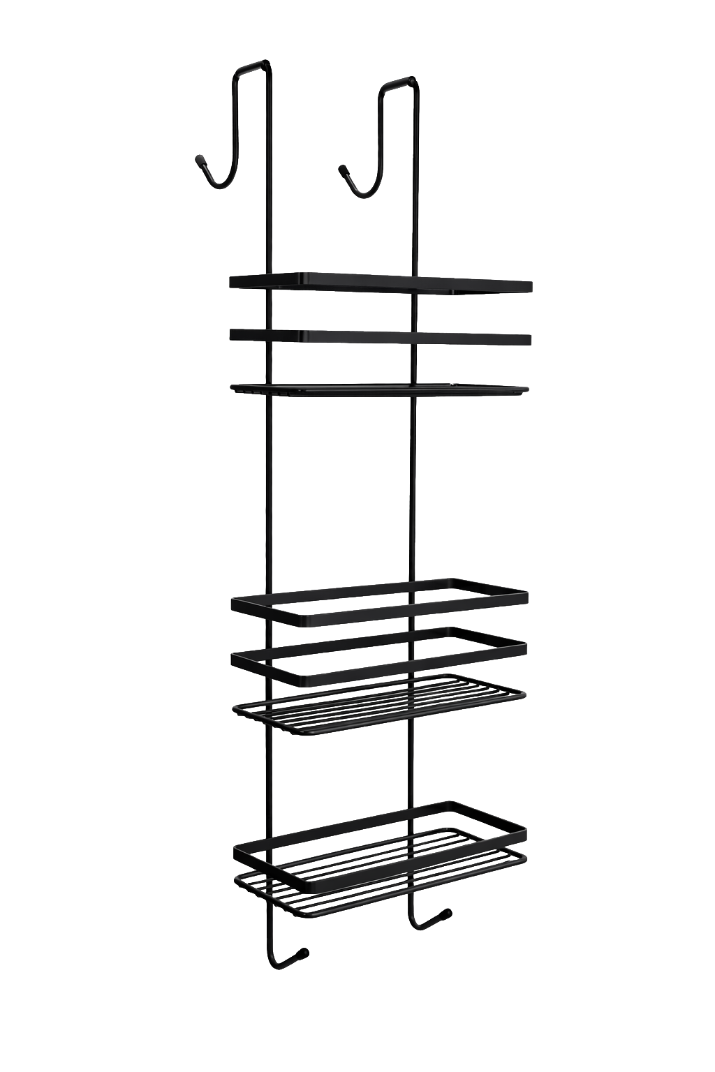 Euroshowers Satina Black Stainless Steel Wire Basket - Hanging Cubicle Tidy