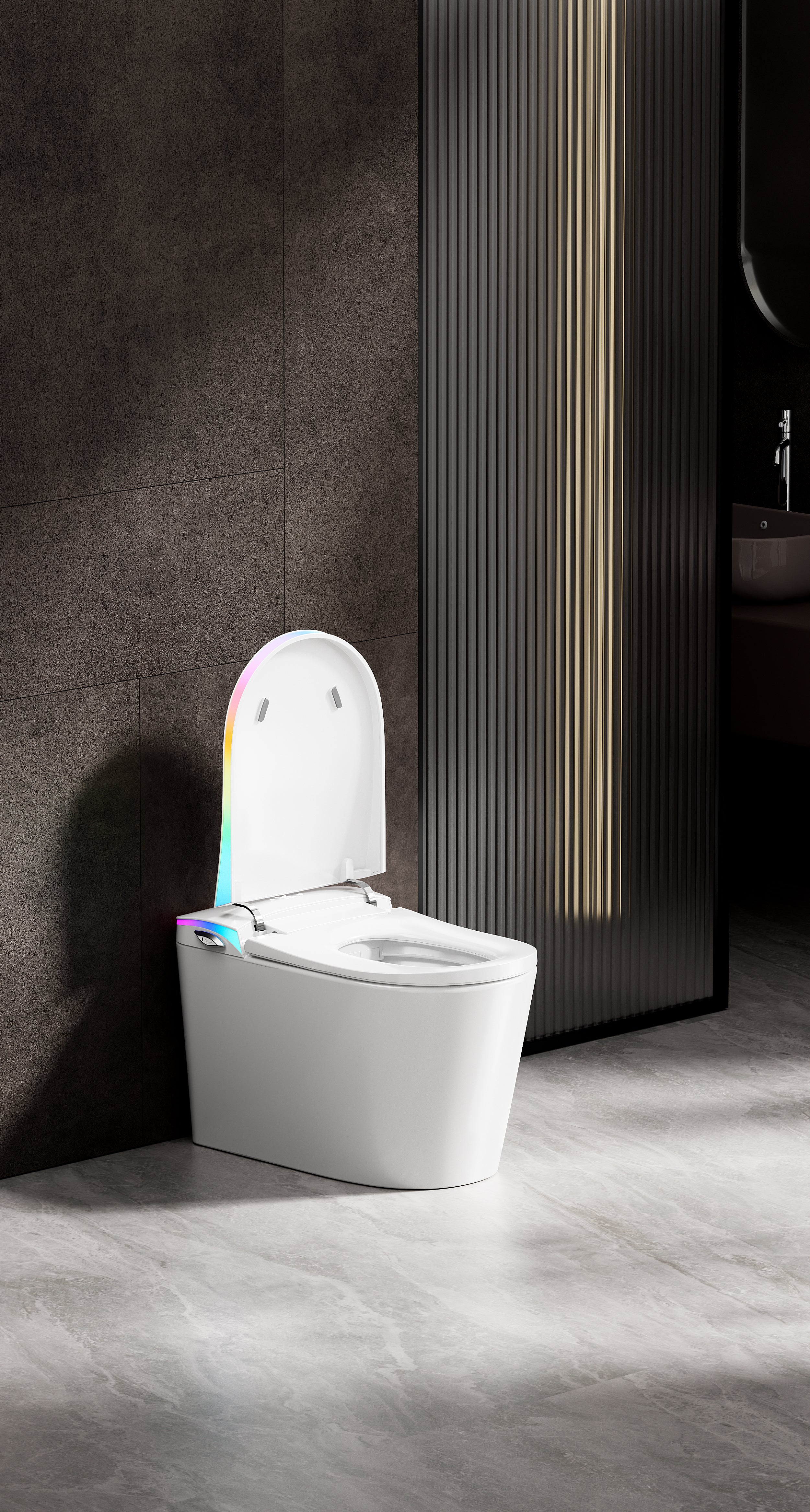 Niji Shima Rainbow Stripe Japanese Style Smart Toilet & Bidet
